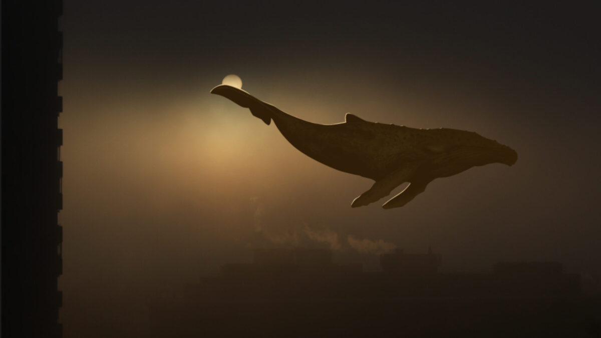 Flying whale (Photoshop)