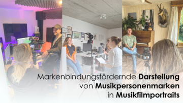 Titelbild der Bachelorarbeit von Geruscha Lau über markenbindungsfördernde auditive und narrative Darstellung von Musikpersonenmarken in Musikfilmportraits