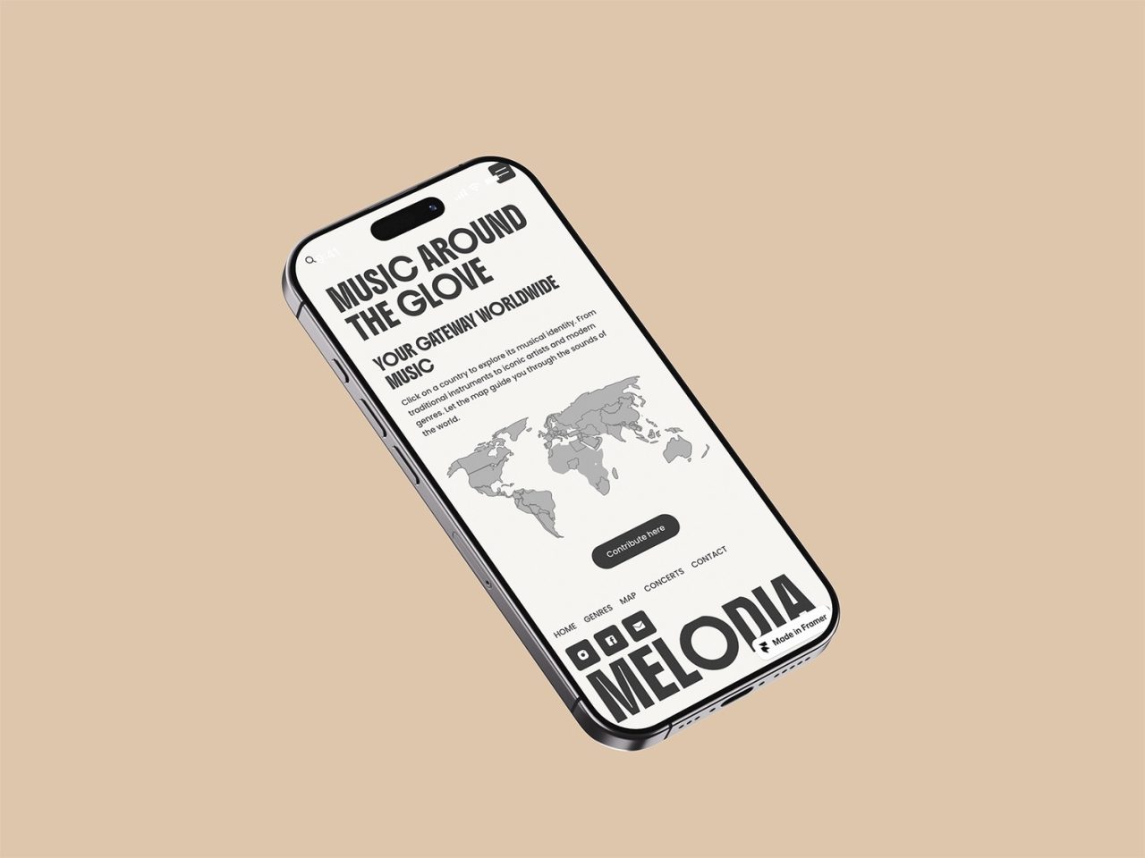 Melodia website in phone