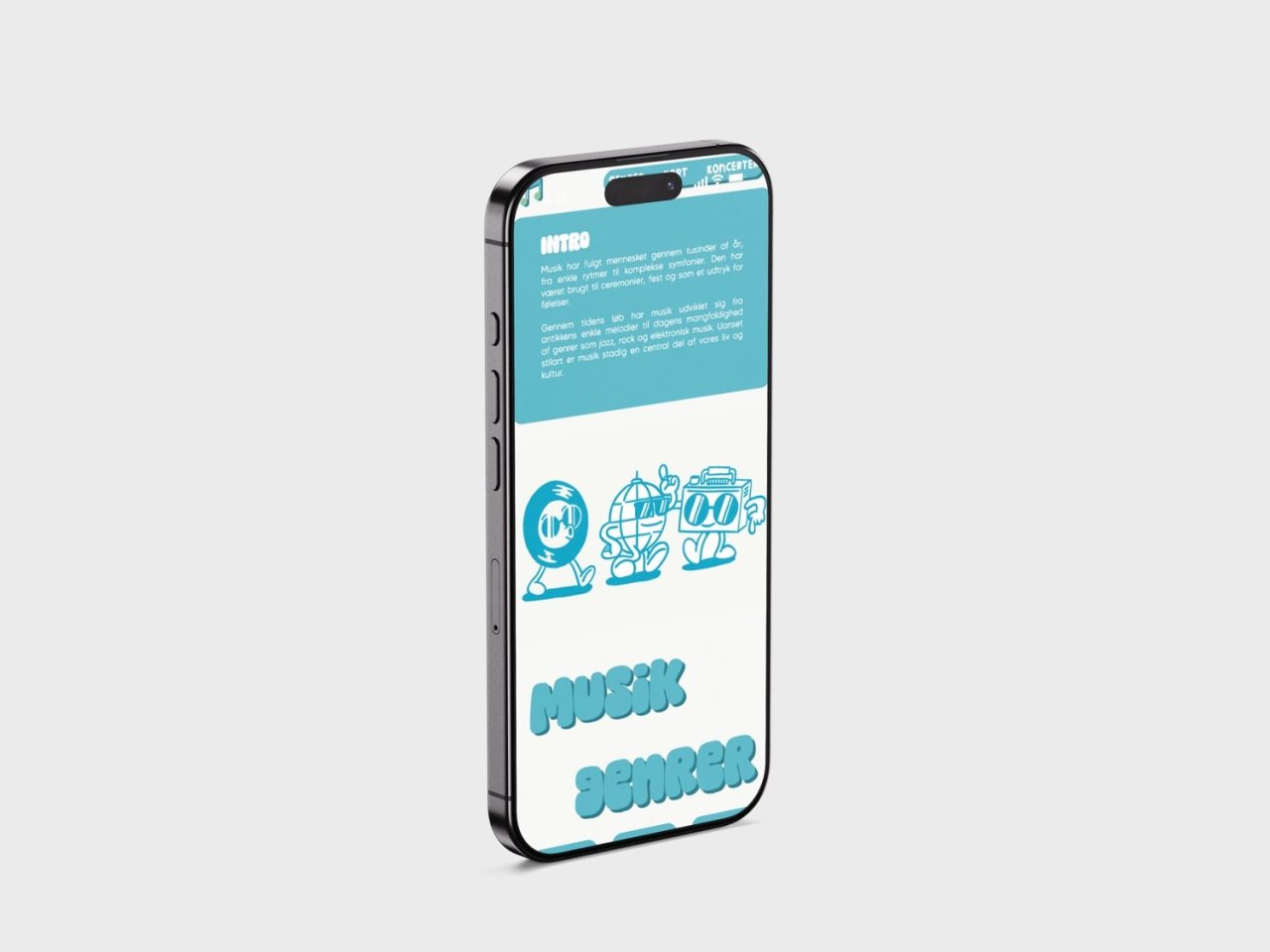 Musik I Verden website in phone