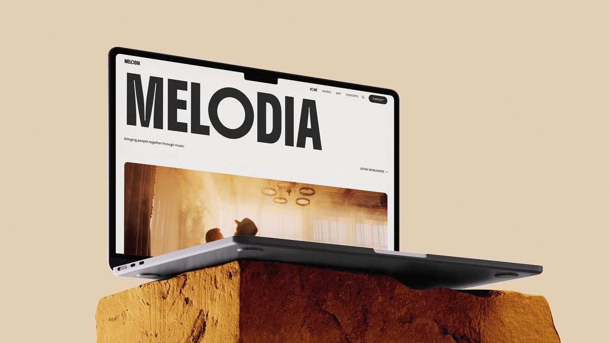 Melodia website in computer