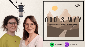 Serena und Sara Portrait mit dem Titel des Podcasts "God's Way- Das Ding mit Gott und meinem Leben"