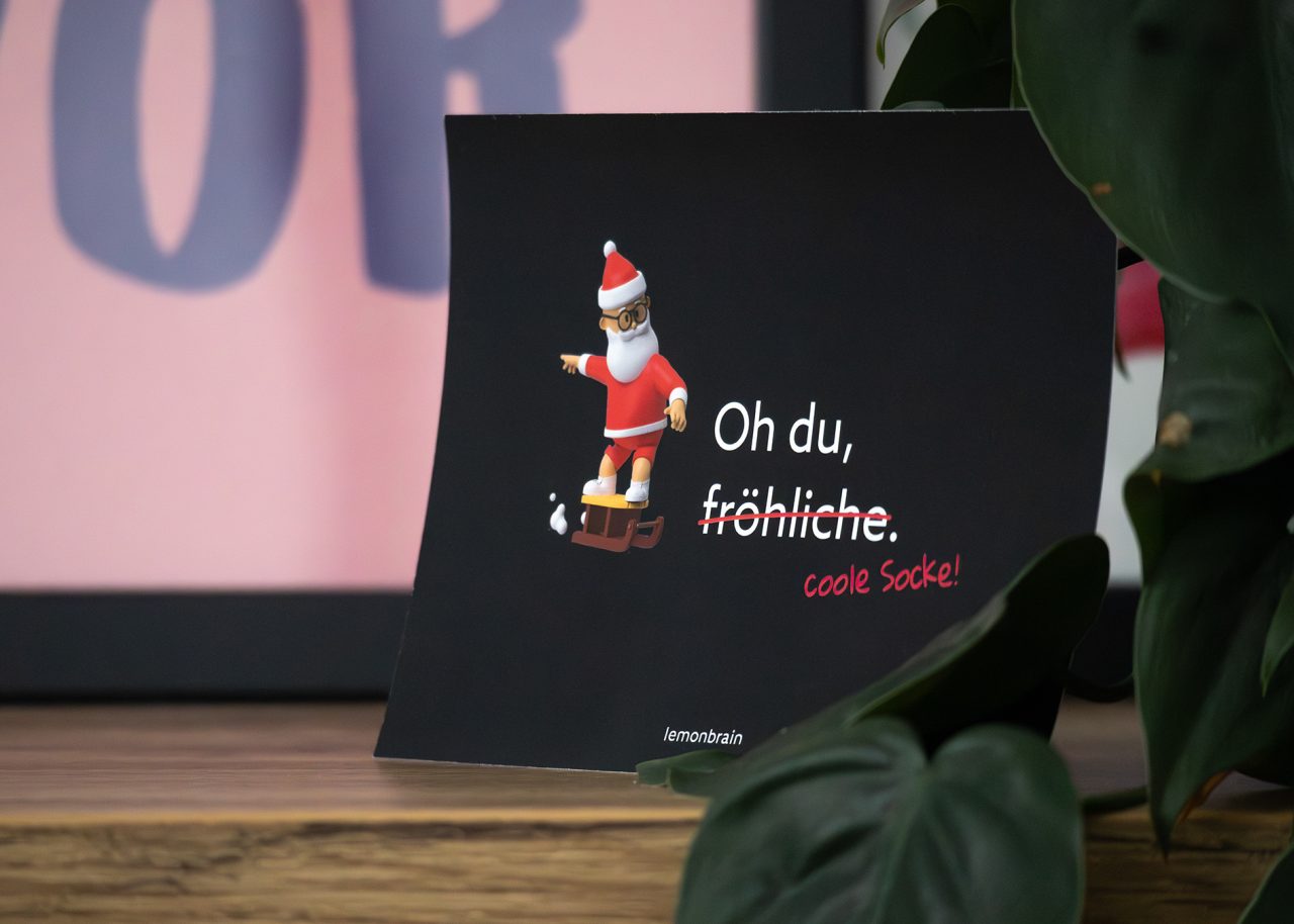 Weihnachtskarte lemonbrain vorne