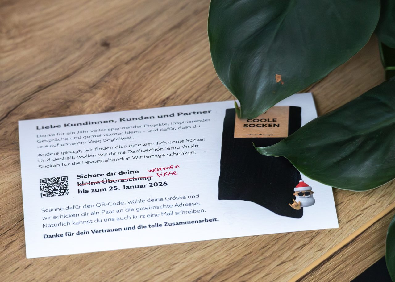 Weihnachtskarte lemonbrain hinten