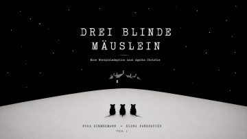 Coverbild der Hörspieladaption «Drei blinde Mäuslein» nach Agatha Christie.