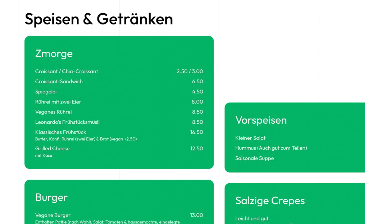 Und auf dem Frontend sieht es dann genau gleich aus, keine Überraschungen