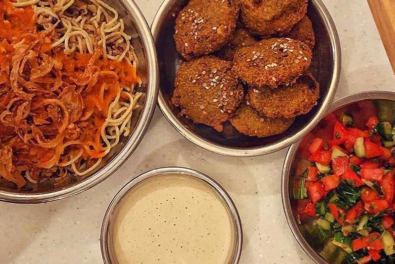 falafel with koshari